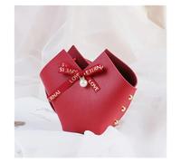 Wedding Candy Box 10PCS Distribute Leather Pink Gift Bags Wedding Favour Bag for Guest Mini Handbag with Ribbon Candy Packaging Box Party Decor(C-Love red)