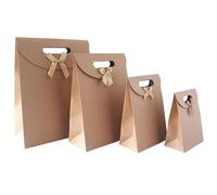 Wedding Candy Box 5/10/20pcs Transparent Window Kraft Paper Bags For Wedding Birthday Party Candy Packaging Box Baking Takeaway Bag(Kraft-No window,20PCS_12X6X16CM)