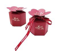 Wedding Candy Box Pink Petal Chocolate Candy Boxes Cardboard Wedding Card Box Decoration Paper X Packaging Event Party Supplies(C,20PCS_M 7X5.5X8CM)