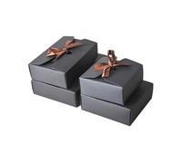 Wedding Candy Boxes 10Pcs Collapsible Wedding Party Favor One Piece Packaging Paper Box Valentine's Day Surprise(Black,17.5x11.5x5cm)