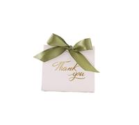 Wedding Candy Boxes 10pcs Thank You Candy Box With Ribbon Small Candy Packing Bag For Christmas Wedding Birthday Party Candy For Guests(Green)