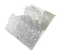 Wedding Card 10pcs 3D Pop Up Bride And Groom Wedding Invitations Laser Pocket Floral Bridal Shower Engagement Invitations(Silver)