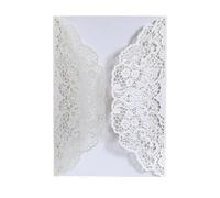 Wedding Card 25/50Pcs Laser Cut Wedding Invitations Card Lace Flower Business Greeting Cards Birthday Bridal Shower Wedding Party Decoration(White,25pcs)