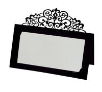 Wedding Card 50/100Pcs Vintage Flower Laser Cut Table Name Place Cards Lace Message Setting Card Wedding Birthday Party Favor Decoration(Black,50Pcs)