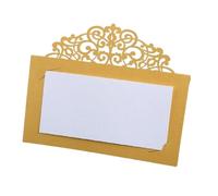 Wedding Card 50/100Pcs Vintage Flower Laser Cut Table Name Place Cards Lace Name Message Setting Card Wedding Birthday Party Favor Decoration(Yellow,50Pcs)
