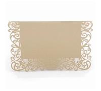 Wedding Card 50pcs Pearlescent Lace Name Place Cards Wedding Decoration Table Decor Message Greeting Card Event Party Supplies(Gold)