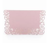 Wedding Card 50pcs Pearlescent Lace Name Place Cards Wedding Decoration Table Decor Message Greeting Card Event Party Supplies(Pink)