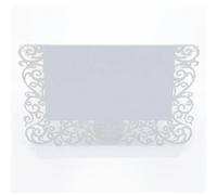 Wedding Card 50pcs Pearlescent Lace Name Place Cards Wedding Decoration Table Decor Table Name Message Greeting Card Event Party Supplies(White)