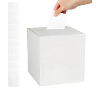 Wedding Card Box Wedding Card Post Box for Reception, Cardboard Ballot Box Suggestion Box with 10 White Card, Charitable Donation Boxes for Charity Voting Wedding Collecting Fundraising Feedback