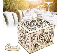 Wedding Card Box, Wedding Memory Box Wedding Envelope Money Card Box Envelop Gifts Card Shadow Boxes Card Box with Lock for Reception Anniversary Graduation Birthday Party Parties
