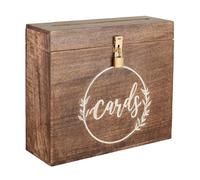 Wedding Card Box with Lock and Card Slit 12"X10"X4.5"- Distressed Finish Gift Card Box Wishing Well Card Box for Weddings, Receptions, Birthdays, Graduations, Baby Showers, Honeymoon Funds WBKH01