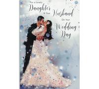 "Wedding Card for Daughter and Husband - Beautiful Romantic Greeting Card for a Lovely Daughter & Son-in-Law on Their Wedding Day - Sentimental Keepsake with Verse"