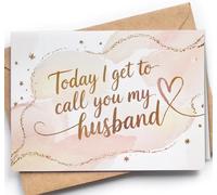 Wedding Card for My Groom from Bride - To My Husband on Our Wedding Day Card - Sentimental Husband Vow from Wife - New Beginning Together - Today I Get - NUM 251