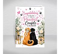 Wedding Card From the Dog - Congratulations to the Most Pawfect Couple in the World, A5 Dog Themed Wedding Day Card for Bride and Groom with Special Verse Inside