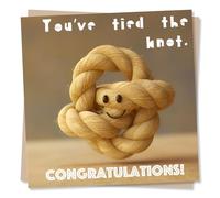 Wedding Card, Just Married, Congratulations - Tied the Knot - For Couple