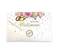 Wedding Card Money Holder, Wedding Greeting Gift, Inner Envelope Included - with Label Close Envelope, 11 x 16 cm (FEDI)