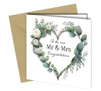 Wedding Card 'Mr and Mrs' Eucalyptus Design #1685
