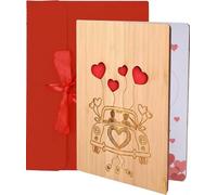 Wedding Card Personalised Wooden Wedding Day Congratulations Greeting Card Detailed Design Mr and Mrs Gifts Just Married Card for Bride and Groom Newlyweds New Couple Anniversary (Balloon)