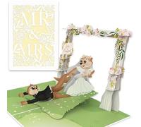 Wedding Card - Pop Up Bridal Shower Card of Cute Otters Just Married, Under New Management - Funny Mr and Mrs Wedding Cards for Bride and Groom - Congratulations Engagement Card for Newlyweds Couples