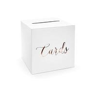 Wedding Card Postbox White with Rose Gold Lettering 'Cards'