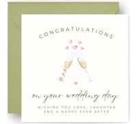 Wedding Card - Wedding Cards for Bride and Groom - Just Married - Wedding Day Cards - Congratulations son and daughter in law Mr Mrs Happy Couple -14cm