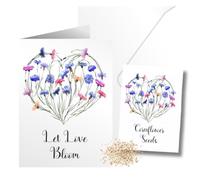 Wedding Card with Matching Cornflower Seed Packet -Heart - A Unique and Memorable Keepsake