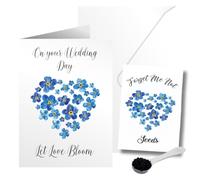 Wedding Card with Matching Forget Me Not Seed Packet - Heart - A Unique and Memorable Keepsake