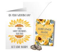 Wedding Card with Matching Sunflower Seed Packet - Grow Happy Memories - A Unique and Memorable Keepsake