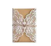 Wedding Cards 10pcs Glitter Invitation Card With Ribbon Greeting Cards Wedding Mariage Decoration(White)