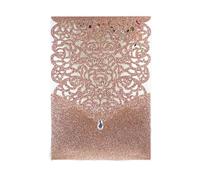 Wedding Cards 25/50Pcs Glitter Paper Wedding Invitations Card Lace Birthday Mariage Party Decoration(Color 13,25pcs)