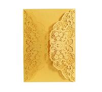 Wedding Cards 25/50Pcs Laser Cut Wedding Invitations Card Lace Flower Business Greeting Cards Birthday Bridal Shower Wedding Party Decoration For Wedding(Gold,50pcs)