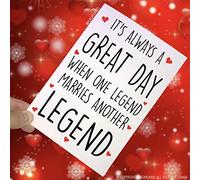 Wedding Cards, Engagement Cards, Congratulations Cards, One Legend Marries Another Legend, Marriage Cards, Best Friend, Daughter, Son PC131