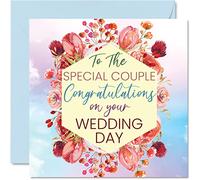 Wedding Cards for Bride and Groom - Congratulations to the Special Couple - Happy Wedding Day Cards, Congrats Well Done Just Married Card, 145mm Marriage Greeting Cards for Couples