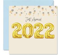 Wedding Cards for Bride and Groom - Just Married 2022 - Happy Wedding Day Card Congratulations, Congrats Well Done Just Married Card, 145mm Marriage Greeting Cards for Couples