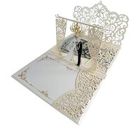 Wedding Cards for Bride and Groom - Pop-Up Congratulations Card with Money Holder for Cash Gift - Elegant Marriage Card for Bridal Shower, Wedding Shower, Son & Daughter in Law, Engagement, or