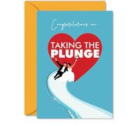 Wedding Cards for Bride Groom - Congratulations on Taking the Plunge - Happy Wedding Day Card, Congrats Well Done Just Married, 5x7 Inch Marriage Greeting Cards for Couples