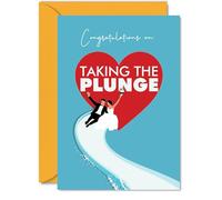 Wedding Cards for Bride Groom - Congratulations on Taking the Plunge - Happy Wedding Day Card, Congrats Well Done Just Married, A5 Marriage Greeting Cards for Couples