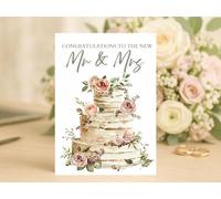 Wedding Cards For Couples Cute Funny Congratulations Mr And Mrs Newlywed Marriage Card Collection Bride Groom Modern Designs (Wedding Cake)