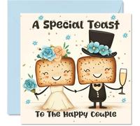 Wedding Cards for Couples - Special Toast - Congratulations Happy Engagement Gifts, Congrats Well Done Card, 145mm Wedding Marriage Greeting Cards for Bride Groom