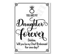Wedding Cards FUNNY You are my Daughter Forever Will you be my (any role) Card (White Glossy Photo Paper 260 gsm, Foldable Card)