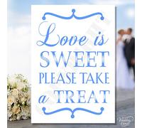Wedding Cards Personalised Love is sweet please take a treat Sweet Candy Buffet Sign Card A4