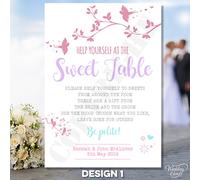 Wedding Cards Personalised Sweet Treats Table Please help yourself Card Sign A4