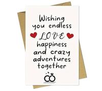 Wedding Cards Wedding Congratulation Card, Bridal Shower, Engagement for Bride and Groom(Gold)