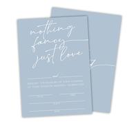 Wedding Celebration Party Invite Cards With Envelopes - Nothing Fancy Just Love - Light Blue Bride & Groom Wedding Reception Cards, Engagement Party Celebration, Party Favor & Decor (25Pcs) - A07