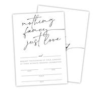 Wedding Celebration Party Invite Cards With Envelopes - Nothing Fancy Just Love -Minimal White Bride & Groom Wedding Reception Cards, Engagement Party Celebration, Party Favor & Decor (25Pcs) - A05