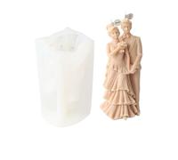 Wedding Ceremony Candle Silicone Mold Bride and Groom Sweet Companion DIY Scented Gypsum Mould Valentine's Day for Home Decor(Mold 1)