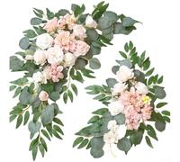 Wedding Ceremony Flower Swag 60cm Realistic Silk Bloom(Pink)