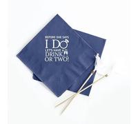 Wedding Cocktail Napkins, Navy Blue, Before She Says I Do Design, Party Decorations