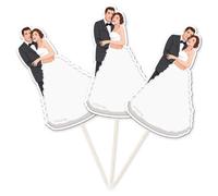 Wedding Cocktail Stick Party Picks Bride and Groom Pack of 10