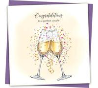 Wedding Congratulations Card - Congratulations to the perfect Couple - Engagement Card With Purple Envelope